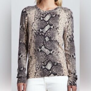 Equipment Sloane Cashmere Crewneck Python Sweater Small